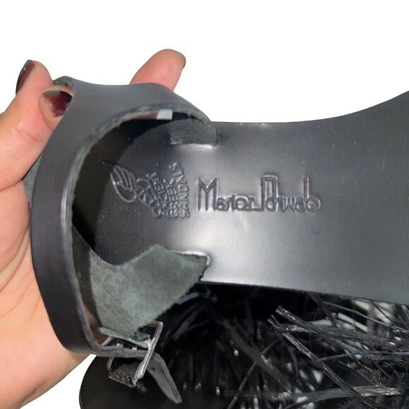 Marios Schwab Rihanna Black Ancient Greek Gladiator Sandals Fringe Womens 36 - Picture 7 of 7